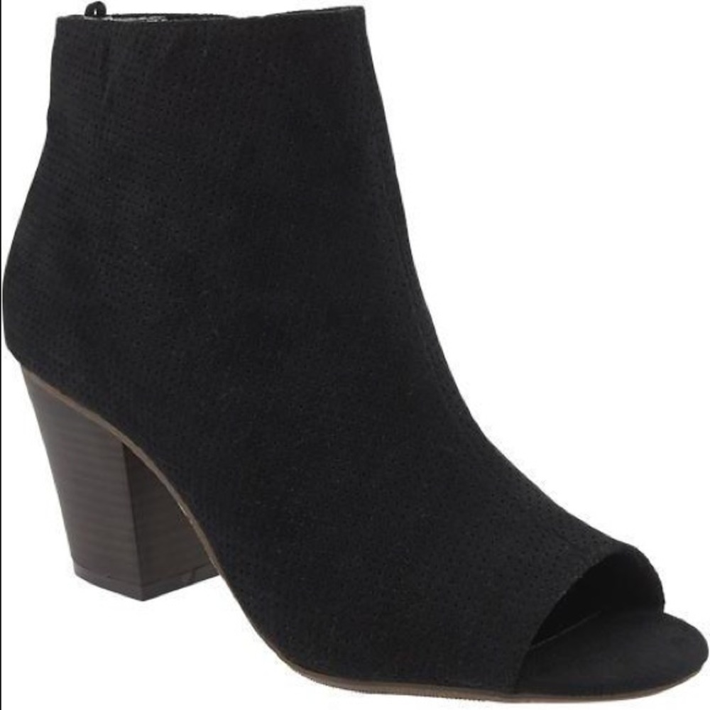 Black Peep Toe Booties